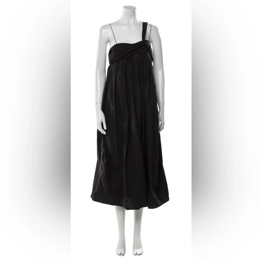 Chic Cecilie Bahnsen Black One-Shoulder Midi Vera Dress - Picture 5 of 7